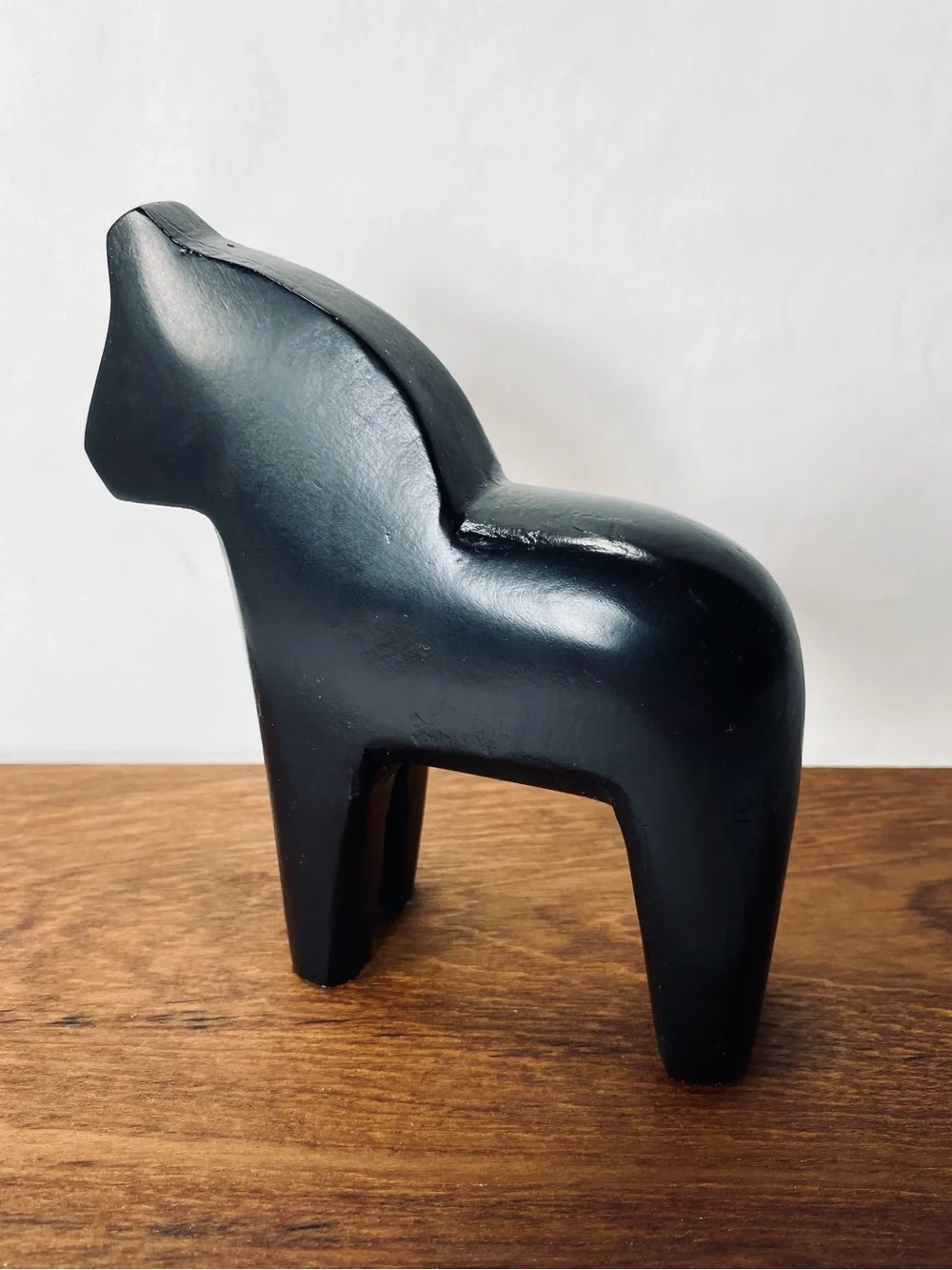 IKEA FINANSIELL Matte Black Dala Horse Minimal Decorative Sculpture